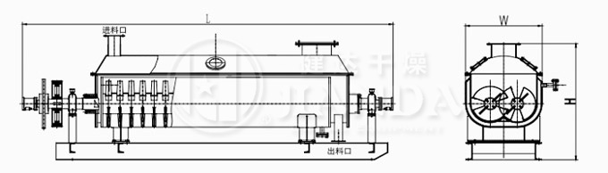 KJG系列空心槳葉干燥機結(jié)構(gòu)示意圖